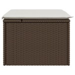 vidaXL Taburet de grădină cu pernă, maro, 55x55x37 cm, poliratan vidaXL Taburet de grădină cu pernă, maro, 55x55x37 cm, poliratan