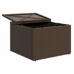 vidaXL Taburet de grădină cu pernă, maro, 55x55x37 cm, poliratan vidaXL Taburet de grădină cu pernă, maro, 55x55x37 cm, poliratan