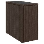 vidaXL Masă laterală grădină, blat sticlă, maro 58x27,5x55cm poliratan vidaXL Masă laterală grădină, blat sticlă, maro 58x27,5x55cm poliratan