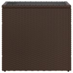 vidaXL Masă laterală grădină, blat sticlă, maro 58x27,5x55cm poliratan vidaXL Masă laterală grădină, blat sticlă, maro 58x27,5x55cm poliratan