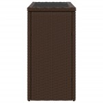 vidaXL Masă laterală grădină, blat sticlă, maro 58x27,5x55cm poliratan vidaXL Masă laterală grădină, blat sticlă, maro 58x27,5x55cm poliratan
