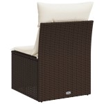 vidaXL Fotoliu de grădină fără cotiere, cu perne, maro, poliratan vidaXL Fotoliu de grădină fără cotiere, cu perne, maro, poliratan