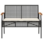 vidaXL Set mobilier relaxare grădină 4 piese cu perne poliratan negru