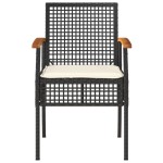 vidaXL Set mobilier relaxare grădină 4 piese cu perne poliratan negru