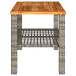 vidaXL Masă de grădină, gri, 70x38x42 cm, poliratan și lemn acacia vidaXL Masă de grădină, gri, 70x38x42 cm, poliratan și lemn acacia