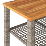 vidaXL Masă de grădină, gri, 70x38x42 cm, poliratan și lemn acacia vidaXL Masă de grădină, gri, 70x38x42 cm, poliratan și lemn acacia