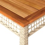 vidaXL Masă de grădină, bej, 140x80x75 cm, poliratan și lemn acacia