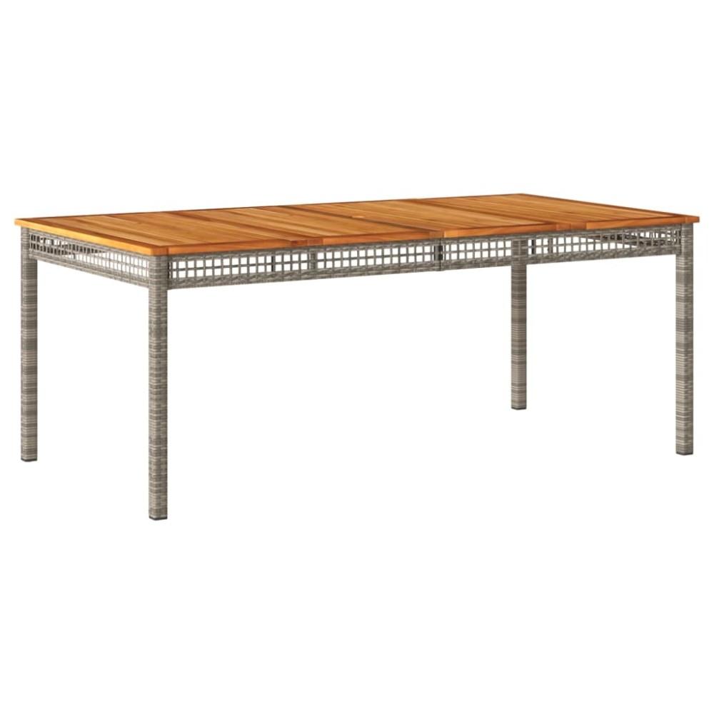 vidaXL Masă grădină, gri, 180x90x75 cm, poliratan și lemn de acacia