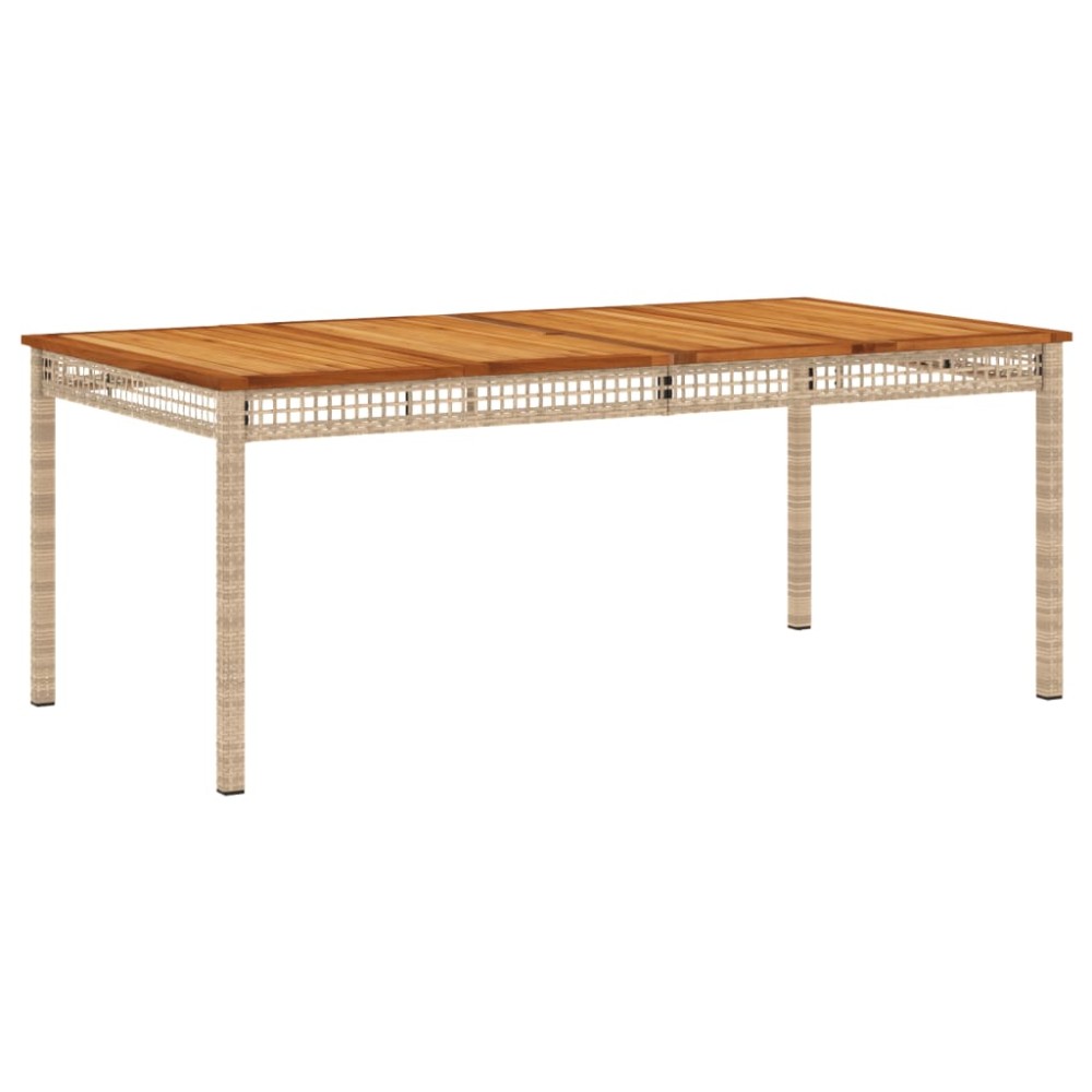 vidaXL Masă de grădină, bej, 180x90x75 cm, poliratan și lemn acacia