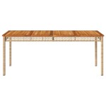 vidaXL Masă de grădină, bej, 180x90x75 cm, poliratan și lemn acacia
