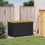 vidaXL Ladă depozitare grădină negru 110x55x63cm lemn acacia poliratan vidaXL Ladă depozitare grădină negru 110x55x63cm lemn acacia poliratan