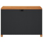 vidaXL Ladă depozitare grădină negru 110x55x63cm lemn acacia poliratan vidaXL Ladă depozitare grădină negru 110x55x63cm lemn acacia poliratan