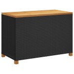vidaXL Ladă depozitare grădină negru 110x55x63cm lemn acacia poliratan vidaXL Ladă depozitare grădină negru 110x55x63cm lemn acacia poliratan