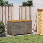 vidaXL Cutie depozitare grădină gri 110x55x63 cm lemn acacia poliratan vidaXL Cutie depozitare grădină gri 110x55x63 cm lemn acacia poliratan