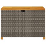 vidaXL Cutie depozitare grădină gri 110x55x63 cm lemn acacia poliratan vidaXL Cutie depozitare grădină gri 110x55x63 cm lemn acacia poliratan