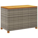 vidaXL Cutie depozitare grădină gri 110x55x63 cm lemn acacia poliratan vidaXL Cutie depozitare grădină gri 110x55x63 cm lemn acacia poliratan