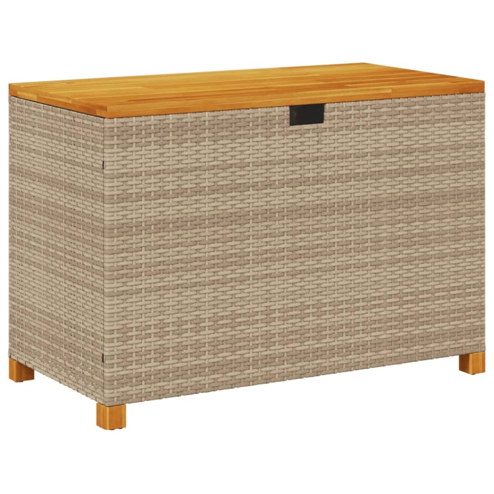 vidaXL Cutie depozitare grădină bej 110x55x63 cm lemn acacia poliratan
