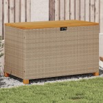 vidaXL Cutie depozitare grădină bej 110x55x63 cm lemn acacia poliratan vidaXL Cutie depozitare grădină bej 110x55x63 cm lemn acacia poliratan