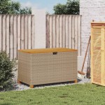 vidaXL Cutie depozitare grădină bej 110x55x63 cm lemn acacia poliratan vidaXL Cutie depozitare grădină bej 110x55x63 cm lemn acacia poliratan