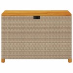 vidaXL Cutie depozitare grădină bej 110x55x63 cm lemn acacia poliratan vidaXL Cutie depozitare grădină bej 110x55x63 cm lemn acacia poliratan