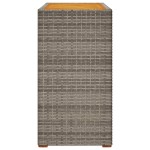 vidaXL Masă laterală de grădină blat lemn, gri, 100x40x75 cm poliratan