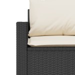 vidaXL Canapea de grădină cu perne, 3 locuri, negru, poliratan vidaXL Canapea de grădină cu perne, 3 locuri, negru, poliratan