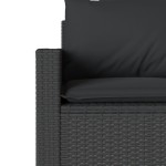 vidaXL Canapea de grădină cu perne, 3 locuri, negru, poliratan vidaXL Canapea de grădină cu perne, 3 locuri, negru, poliratan