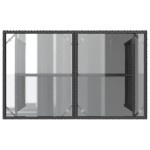 vidaXL Masă grădină cu blat din sticlă, negru, 110x68x70 cm, poliratan