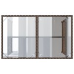 vidaXL Masă de grădină cu blat din sticlă maro 110x68x70 cm poliratan