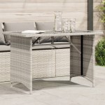 vidaXL Masă de grădină cu blat din sticlă, gri deschis, 110x68x70 cm vidaXL Masă de grădină cu blat din sticlă, gri deschis, 110x68x70 cm