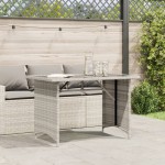 vidaXL Masă de grădină cu blat din sticlă, gri deschis, 110x68x70 cm vidaXL Masă de grădină cu blat din sticlă, gri deschis, 110x68x70 cm