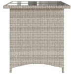 vidaXL Masă de grădină cu blat din sticlă, gri deschis, 110x68x70 cm vidaXL Masă de grădină cu blat din sticlă, gri deschis, 110x68x70 cm
