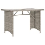 vidaXL Masă de grădină cu blat din sticlă, gri deschis, 110x68x70 cm vidaXL Masă de grădină cu blat din sticlă, gri deschis, 110x68x70 cm