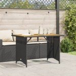 vidaXL Masă de grădină cu blat din lemn, negru 110x68x70 cm poliratan vidaXL Masă de grădină cu blat din lemn, negru 110x68x70 cm poliratan