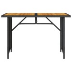vidaXL Masă de grădină cu blat din lemn, negru 110x68x70 cm poliratan vidaXL Masă de grădină cu blat din lemn, negru 110x68x70 cm poliratan