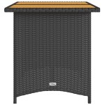 vidaXL Masă de grădină cu blat din lemn, negru 110x68x70 cm poliratan vidaXL Masă de grădină cu blat din lemn, negru 110x68x70 cm poliratan