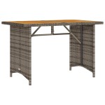 vidaXL Masă de grădină cu blat din lemn, gri, 110x68x70 cm, poliratan vidaXL Masă de grădină cu blat din lemn, gri, 110x68x70 cm, poliratan