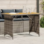 vidaXL Masă de grădină cu blat din lemn, gri, 110x68x70 cm, poliratan vidaXL Masă de grădină cu blat din lemn, gri, 110x68x70 cm, poliratan