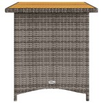 vidaXL Masă de grădină cu blat din lemn, gri, 110x68x70 cm, poliratan vidaXL Masă de grădină cu blat din lemn, gri, 110x68x70 cm, poliratan