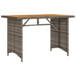 vidaXL Masă de grădină cu blat din lemn, gri, 110x68x70 cm, poliratan vidaXL Masă de grădină cu blat din lemn, gri, 110x68x70 cm, poliratan