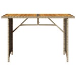 vidaXL Masă de grădină cu blat din lemn, bej 110x68x70 cm poliratan vidaXL Masă de grădină cu blat din lemn, bej 110x68x70 cm poliratan