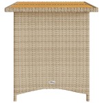 vidaXL Masă de grădină cu blat din lemn, bej 110x68x70 cm poliratan vidaXL Masă de grădină cu blat din lemn, bej 110x68x70 cm poliratan