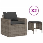 vidaXL Set canapea de grădină cu perne, 4 piese, gri, poliratan vidaXL Set canapea de grădină cu perne, 4 piese, gri, poliratan