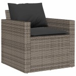 vidaXL Set canapea de grădină cu perne, 4 piese, gri, poliratan vidaXL Set canapea de grădină cu perne, 4 piese, gri, poliratan