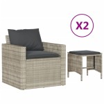 vidaXL Set canapea de grădină cu perne, 4 piese, gri deschis poliratan vidaXL Set canapea de grădină cu perne, 4 piese, gri deschis poliratan
