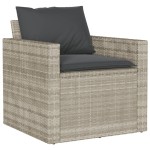 vidaXL Set canapea de grădină cu perne, 4 piese, gri deschis poliratan vidaXL Set canapea de grădină cu perne, 4 piese, gri deschis poliratan