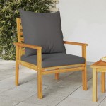 vidaXL Scaune de grădină, 2 buc., cu pernă, lemn masiv de acacia vidaXL Scaune de grădină, 2 buc., cu pernă, lemn masiv de acacia