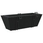 vidaXL Jardiniere cu cârlige, 2 buc., negru, poliratan vidaXL Jardiniere cu cârlige, 2 buc., negru, poliratan