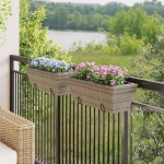 vidaXL Jardiniere cu cârlige, 2 buc., gri, poliratan