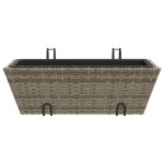 vidaXL Jardiniere cu cârlige, 2 buc., gri, poliratan